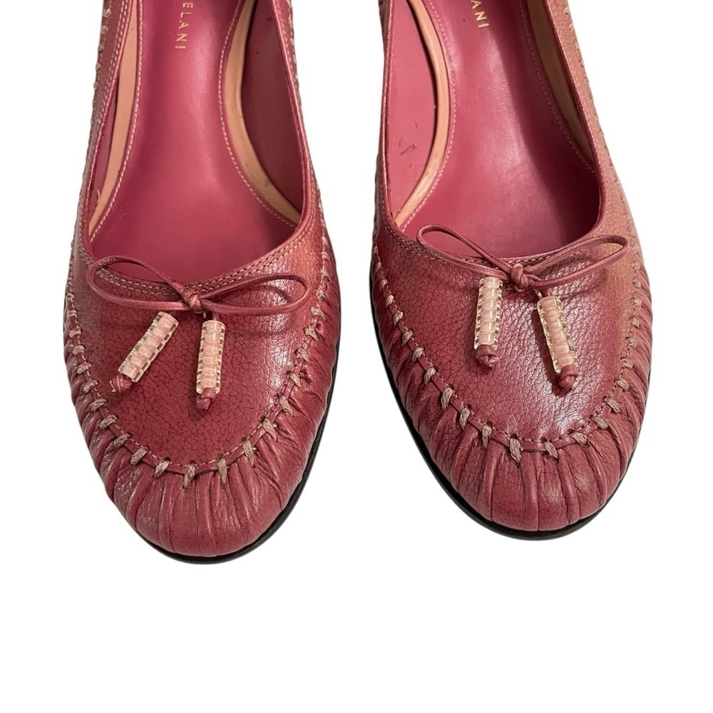Antonio Melani Shoes Margherit 001 Dusty Rose Pink Leather With Bow Low Heels 9M - Picture 7 of 15